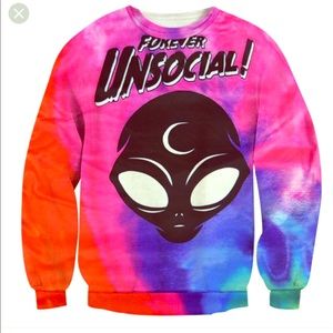 👽🌙Long Sleeve Forever Unsocial Pullover 👽 🌙
